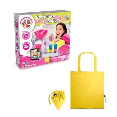 Kit educativo de perfumes y jabones con bolsa Amarillo