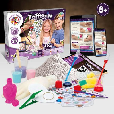 Kit educativo de tatuajes con bolsa kraft