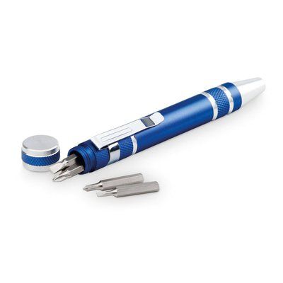 Kit Pen 8 Puntas Destornilladores Azul Royal