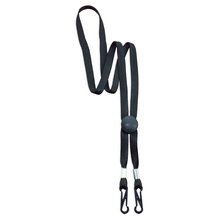 Lanyard Ajustable Doble Clip Negro