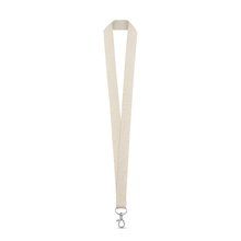 Lanyard de Algodón 2cm con Mosquetón Natural claro