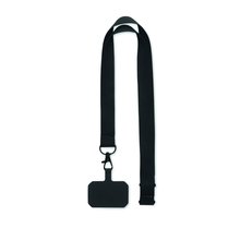 Lanyard Poliéster para Teléfono Negro