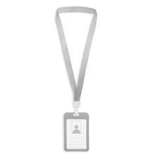 Lanyard Porta-Acreditación Doble Cara Gris