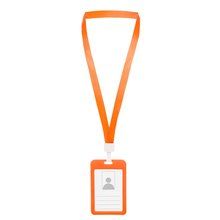 Lanyard Porta-Acreditación Doble Cara Naranja