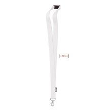 Lanyard RPET 20mm con Mosquetón Blanco