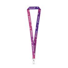 Lanyard sublimación poliéster con mosquetón Blanco