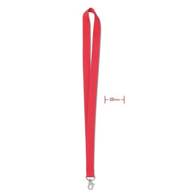 Lanyard 20 mm con Gancho Metálico Rojo