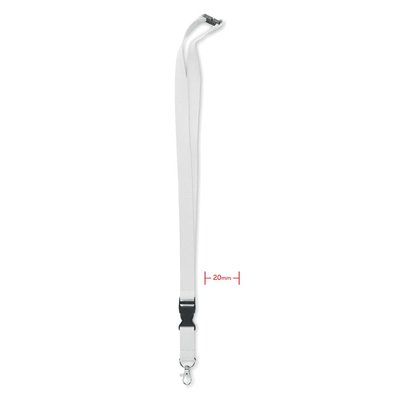 Lanyard Algodón 2cm ancho Blanco