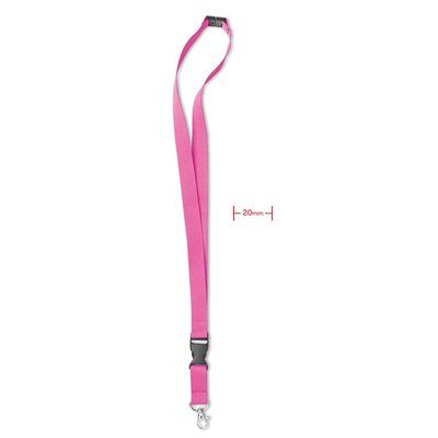 Lanyard con Cierre y Hebilla Desmontable Fucsia