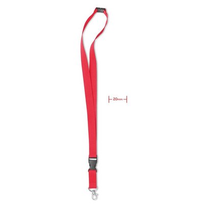 Lanyard con Cierre y Hebilla Desmontable Rojo