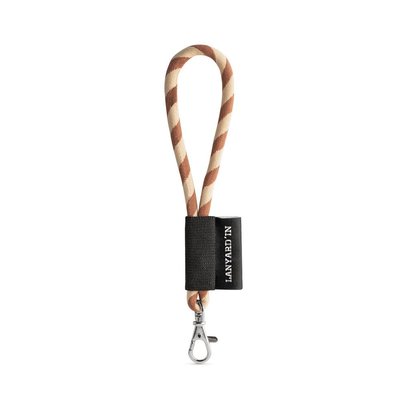 Lanyard corto con mosquetón banda elástica y etiqueta