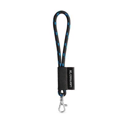 Lanyard corto en poliéster Negro