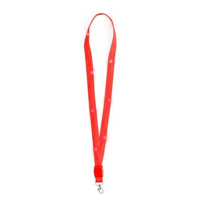 Lanyard con luces LEDs y pilas incluidas Roj