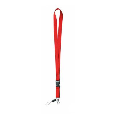 Lanyard Resistente Poliéster con Mosquetón Rojo