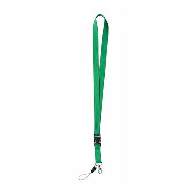 Lanyard Resistente Poliéster con Mosquetón Verde