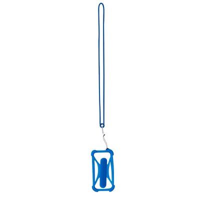 Lanyard silicona con soporte móvil Azul