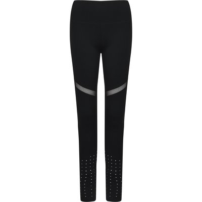 Leggings con paneles de malla Negro XXL