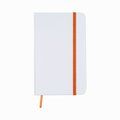 Libreta publicitaria elegante de bolsillo con tapas de cartón 9 x 14 cm Blanco / Naranja