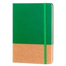 Libreta A5 PU y Corcho 96H Lisas Verde