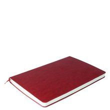 Libreta A5 Tapa Blanda PU 96H Crema Rayadas Rojo