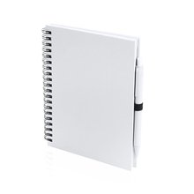 Libreta de anillas ecológica con boli de cartón reciclado 15x18,2 cm Blanco