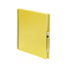 Libreta de anillas ecológica de cartón reciclado con boli a juego 23,7x29 cm Amarillo