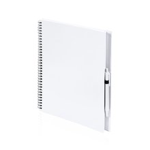 Libreta de anillas ecológica de cartón reciclado con boli a juego 23,7x29 cm Blanco