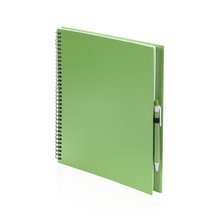 Libreta de anillas ecológica de cartón reciclado con boli a juego 23,7x29 cm Verde