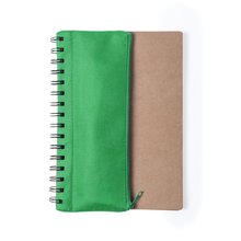 Libreta de cartón ecológico reciclado y estuche incluido Verde