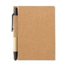 Libreta de bolsillo reciclada con bolígrafo 11x8,5 cm Negro