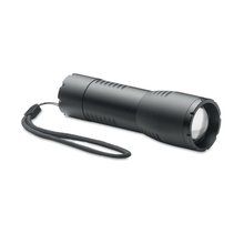 Linterna LED Aluminio 200lm con Zoom Negro