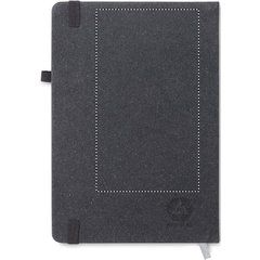 Libreta A5 con Cuero Reciclado y Portabolígrafos | Trasero