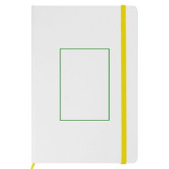 Libreta A5 PU Blanca con Goma Color | Frontal