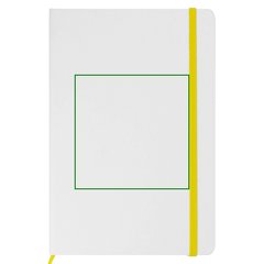 Libreta A5 PU Blanca con Goma Color | Frontal