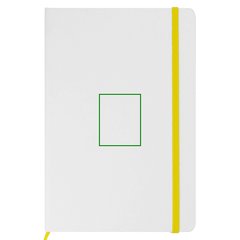 Libreta A5 PU Blanca con Goma Color | Frontal