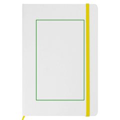 Libreta A5 PU Blanca con Goma Color | Frontal