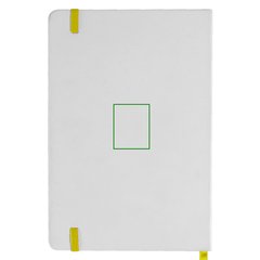 Libreta A5 PU Blanca con Goma Color | Trasero