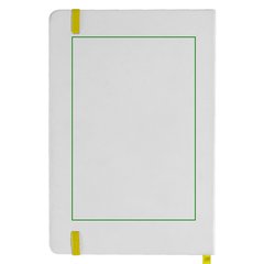 Libreta A5 PU Blanca con Goma Color | Trasero