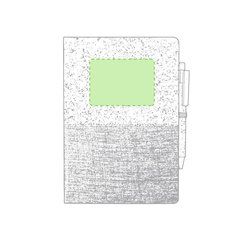 Libreta ecológica de algodón y corcho con bolígrafo 14,5x22 cm | Centrado parte arriba