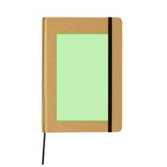 Libreta ecológica personalizable con portada rígida de cartón natural 14,7x21 cm | Sobre toda la portada