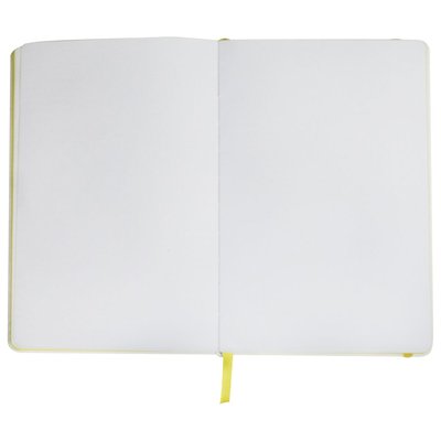 Libreta A5 PU Blanca con Goma Color Amarillo