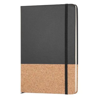 Libreta A5 PU y Corcho 96H Lisas Negro