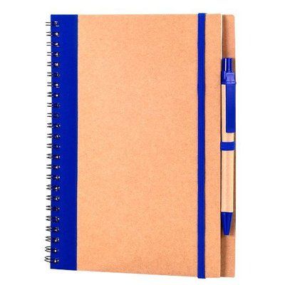 Libreta A5 Reciclada con Bolígrafo Azul