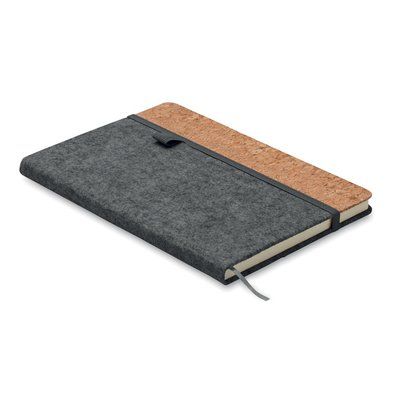 Libreta de corcho y fieltro A5 Gris Piedra