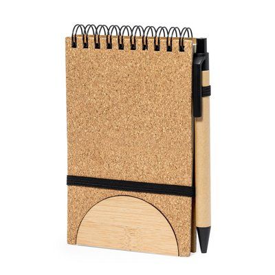 Libreta de corcho con soporte para smartphone