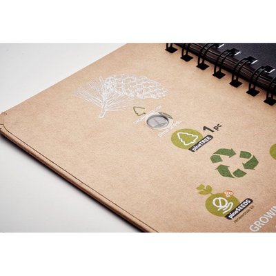 Libreta Ecológica con Semillas de Pino