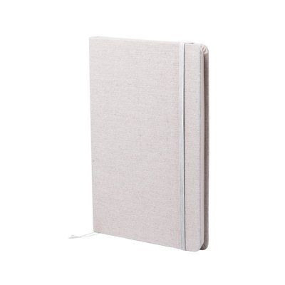Libreta de materiales naturales con tapa de algodón suave 14 x 21 cm Blanco