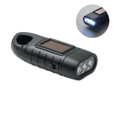 Linterna solar LED Negro