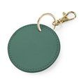 Llavero redondo polipiel y metal brillante Sage green