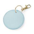 Llavero redondo polipiel y metal brillante Soft blue